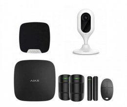Комплект сигнализации Ajax для квартиры черный + камера Dahua DH-IPC-C12P