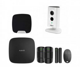 Комплект сигнализации Ajax для квартиры черный + камера Dahua DH-IPC-C15P