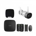 Комплект сигнализации Ajax для квартиры черный + камера Dahua DH-IPC-G26P