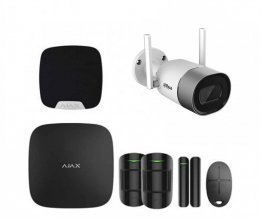 Комплект сигнализации Ajax для квартиры черный + камера Dahua DH-IPC-G26P