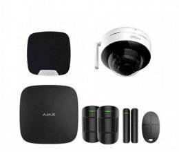 Комплект сигнализации Ajax для квартиры черный + камера Dahua DH-IPC-D26P