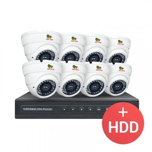 IP комплект видеонаблюдения Partizan IP-9 8xCAM + 1xNVR + HDD