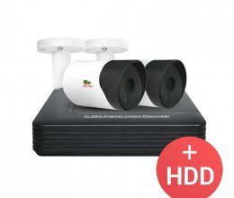 AHD комплект видеонаблюдения Partizan AHD-23 2xCAM + 1xDVR + HDD