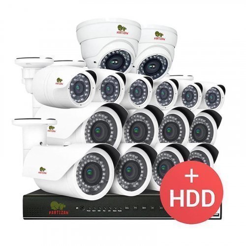 AHD комплект видеонаблюдения Partizan PRO AHD-28 16xCAM + 1xDVR + HDD