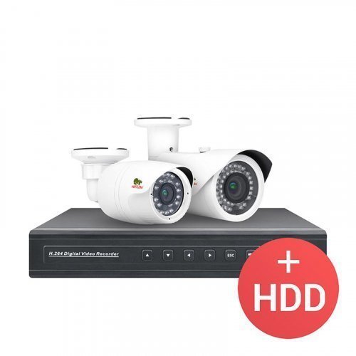 AHD комплект видеонаблюдения Partizan PRO AHD-36 2xCAM + 1xDVR + HDD