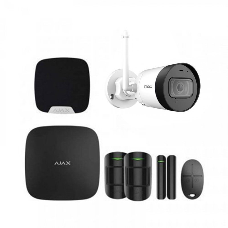 

Комплект сигнализации ajax для квартиры черный + камера imou bullet lite 4mp (g42p)