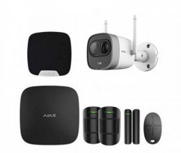 Комплект сигнализации Ajax для квартиры черный + камера IMOU New Bullet (Dahua G26EP)
