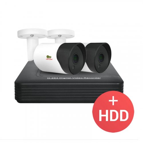 AHD комплект видеонаблюдения Partizan AHD-14 2xCAM + 1xDVR + HDD