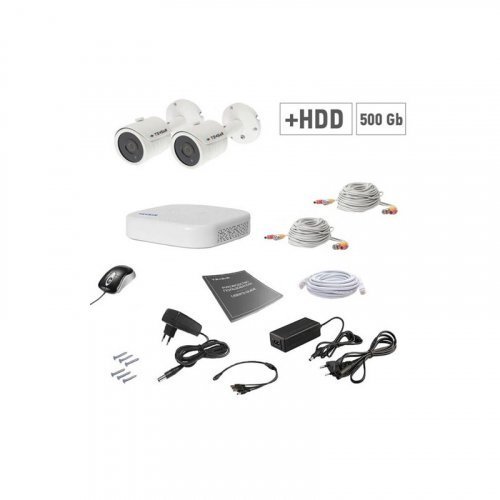 AHD комплект видеонаблюдения Tecsar 2OUT+500ГБ HDD