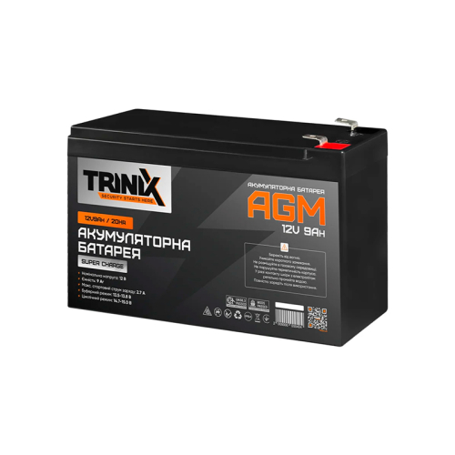 Trinix 12V9Ah/20Hr Super Charge AGM Акумуляторна батарея 12В 9Аг свинцево-кислотна