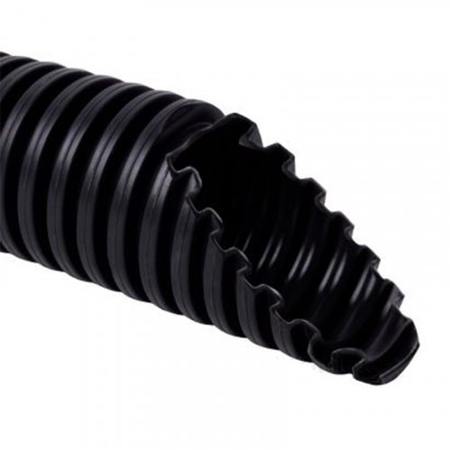 Гофрированная труба для прокладки кабеля Ø25 с зондом (1 м) черная