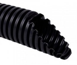 Гофрированная труба для прокладки кабеля Ø25 с зондом (1 м) черная
