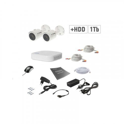 AHD комплект видеонаблюдения Tecsar 2OUT+1TБ HDD