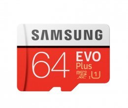Карта памяти Samsung 64GB microSDXC C10 UHS-I U1 R100/W20MB/s Evo Plus V2
