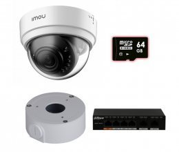 IP комплект видеонаблюдения для парадного с камерой IMOU Dome Lite (Dahua IPC-D22P) + монтаж
