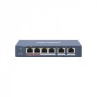 Коммутатор Hikvision DS-3E0106HP-E 4-портовый неуправляемый POE