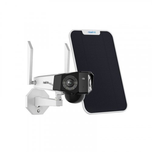 Уличная 4G камера 4Мп с двумя объективами и прожекторами, сиреной Reolink Duo под SIM карту+солнечная панель