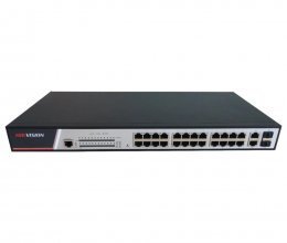 Комутатор Hikvision DS-3E2326P PoE з 24 портами Fast Ethernet керований