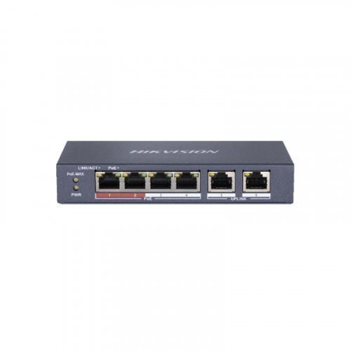 PoE коммутатор Hikvision DS-3E0106P-E/M 4-канальный Ethernet неуправляемый