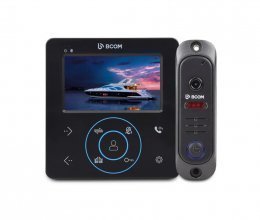 Комплект відеодомофона BCOM BD-480M Black Kit: відеодомофон 4" та відеопанель
