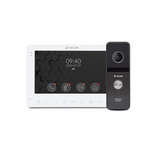 Комплект відеодомофона BCOM BD-780FHD White Kit: відеодомофон 7" та відеопанель