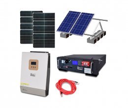 Автономная система бесперебойного питания 5 кВт с LiFePO4 АКБ, солнечными панелями и монтажным набором (балластная система)