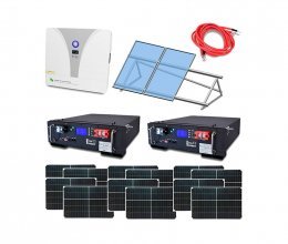 Автономная система бесперебойного питания 8 кВт с LiFePO4 АКБ, солнечными панелями и монтажным набором на плоскую кровлю