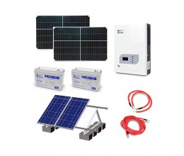 Автономна система безперебійного живлення 2.4 кВт з гелевими АКБ, сонячними панелями та монтажним набором (балласна система)
