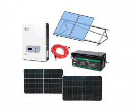 Автономна система безперебійного живлення 2.4 кВт з LiFePO4 АКБ, сонячними панелями та монтажним набором на плоску покрівлю