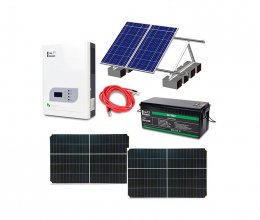 Автономна система безперебійного живлення 2.4 кВт з LiFePO4 АКБ, сонячними панелями та монтажним набором (балласна система)