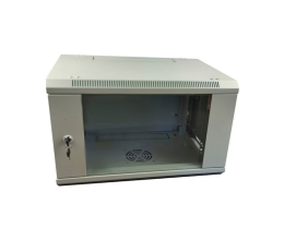 Шафа настінна Wall-Mounted Cabinet DE-19" 15U-600-450, glass door, RAL 7035