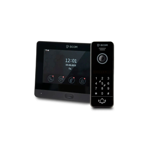 Комплект Wi-Fi відеодомофонa 7" BCOM BD-760FHD/T Black з підтримкою Tuya Smart + BT-400HD-AC Black