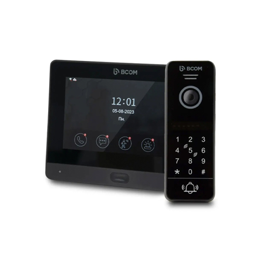 Комплект Wi-Fi відеодомофонa 7" BCOM BD-760FHD/T Black з підтримкою Tuya Smart + BT-400HD-AC Black