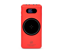 Повербанк 10000mAh Power Bank Kraft KPB-1110W Red бездротова зарядка