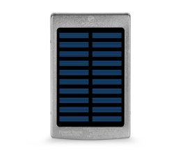 Повербанк із сонячною панеллю 10000mAh Power Bank Kraft KPB-1012SL Silver LED-ліхтар