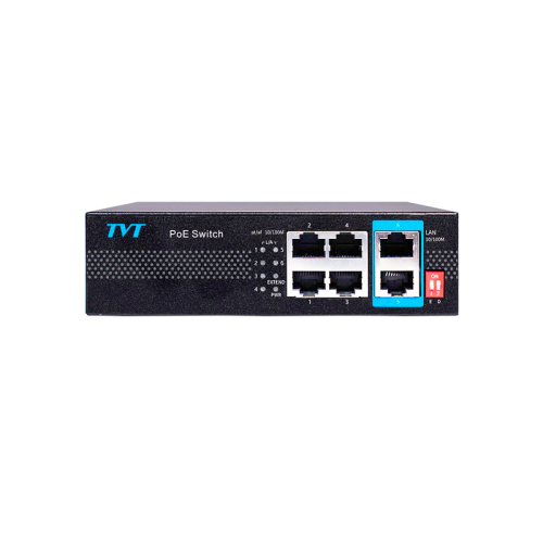 PoE-комутатор 6-портовий TVT TD-B2204S1-PEU з 4 портами PoE