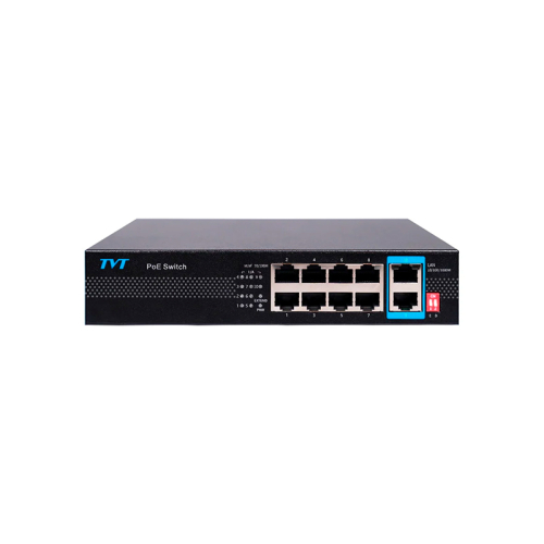 PoE-комутатор 10-портовий TVT TD-B2208S1-PGU з 8 портами PoE