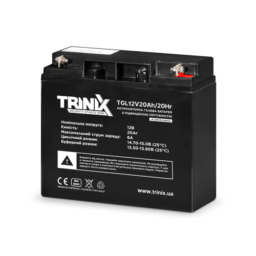 Акумуляторна батарея гелева 12В 20Аг Trinix TGL12V20Ah/20Hr GEL Super Charge