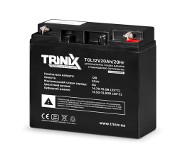 Акумуляторна батарея гелева 12В 20Аг Trinix TGL12V20Ah/20Hr GEL Super Charge