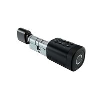 Умный дверной биометрический замок (цилиндр) SEVEN LOCK SL-7774BF black (35-90мм)