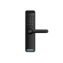 Умный дверной биометрический замок SEVEN LOCK SL-7767BFW black (врезная часть 252RAV)