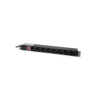 Блок розеток Trinix TRX-PDU/8M-16А Black для комутаційної шафи 19" на 8 розеток, з вимикачем