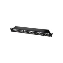 Патч-панель 24 порта NVC-PN-12/24 CAT5/CAT6 19" 1U экранированная