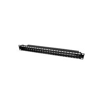 Патч-панель 24 порта Keystone NVC-P-16/24 19" 1U неэкранированная, с задним организатором кабеля