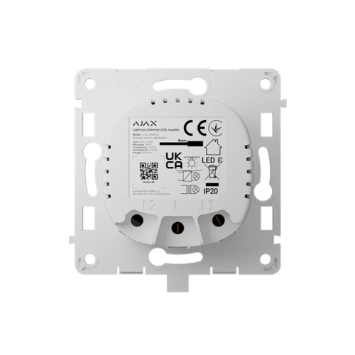 Бездротовий розумний сенсорний димерний вимикач світла Ajax LightCore (Dimmer) [55] (8EU) ASP white
