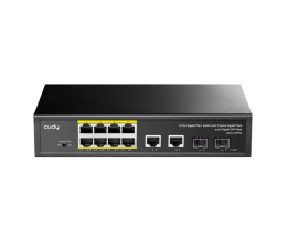 PoE-коммутатор 12-портовый неуправляемый Cudy GS1010PS2 гигабитный с 8 портами PoE+, 120W