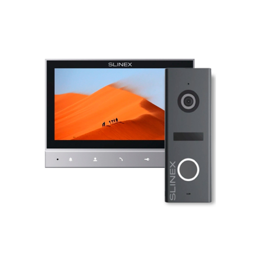 Комплект видеодомофон + панель вызова Slinex SK 7 Cloud (Slinex SK 7 Cloud grey + ML-17HD graphite)