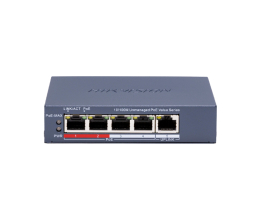 Комутатор 4 порти некерований Hikvision DS-3E0105P-E/M(C) POE