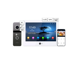 Комплект видеодомофона Neolight ALPHA Hybrid+SOLO IPW Graphite с уголком, PoE адаптер для панели вызова