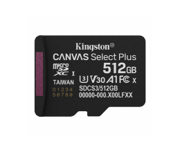 Карта пам`яті MicroSDXC 512GB UHS-I Class 10 Kingston Canvas Select Plus R150MB/s (SDCS3/512GBSP)